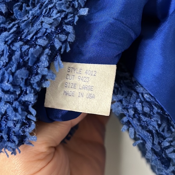 Emil Rutenberg Vintage Blue Blazer Textured Large - Picture 5 of 5